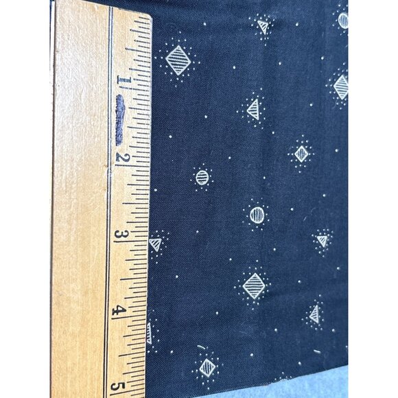 Black Cotton Fat Quarter Fabric 18x22" with Geometric Gold Accents Quilting & Cr - Picture 2 of 5